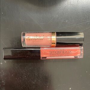 Liquid Lipstick - Vibrant Coral-Red and Mauve